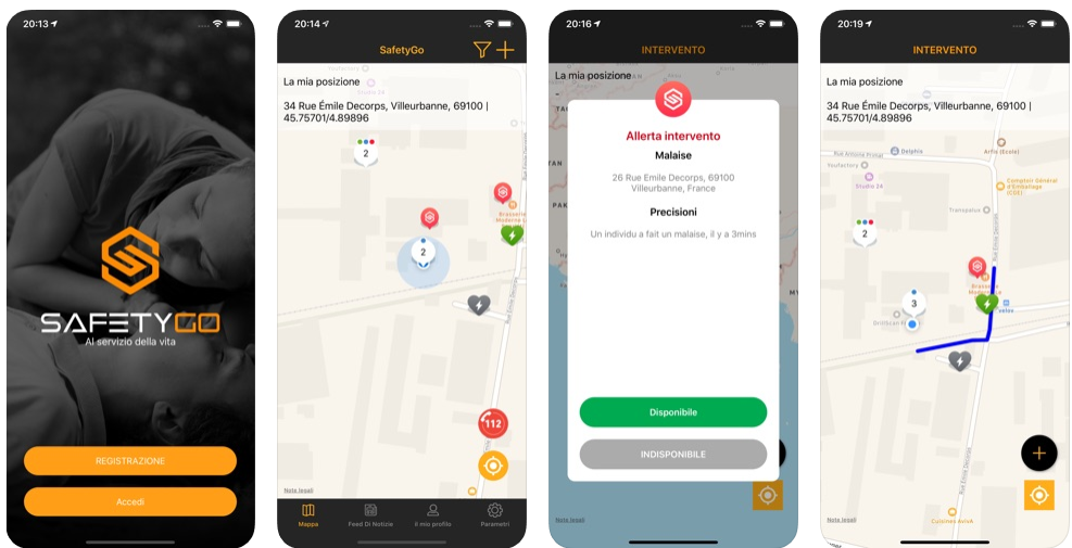 APP safety go volontari soccorritori blsd primo soccorso